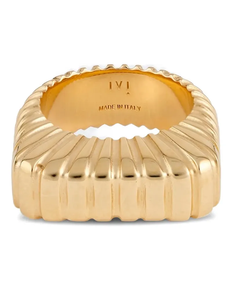 IVI Collection Gaia ribbed signet ring - Gold Gold