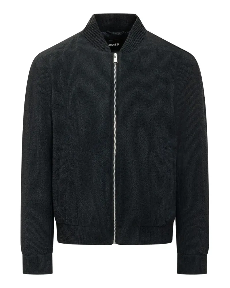 HUGO BOSS textured zip jacket - Blau Blau