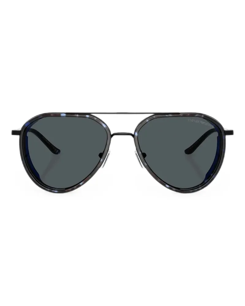 Emporio Armani Getönte Pilotenbrille mit mattem Finish - Blau Blau