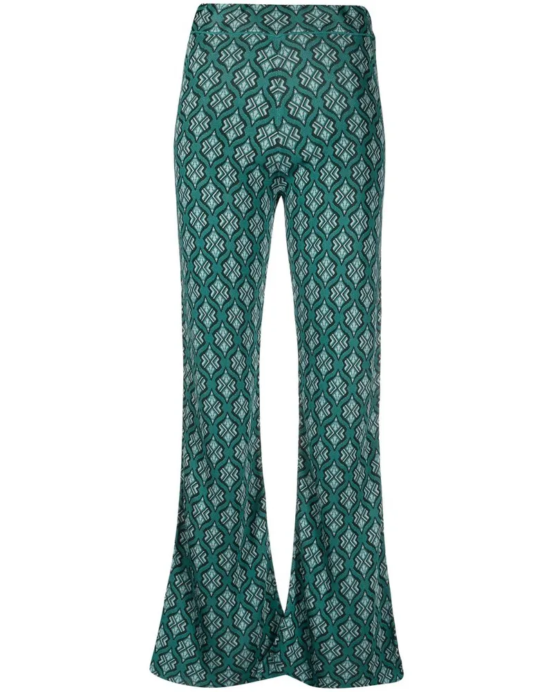 PAULA Ausgestellte Jacquard-Hose - Grün Grün