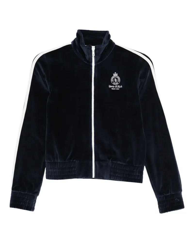 SPORTY & RICH sleeve-stripe zipped sweatshirt - Blau Blau