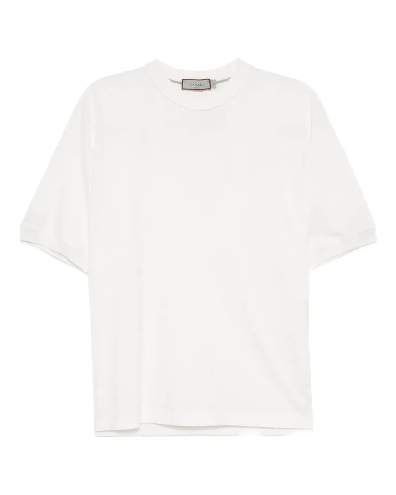 Canali Klassisches T-Shirt - Weiß Weiß