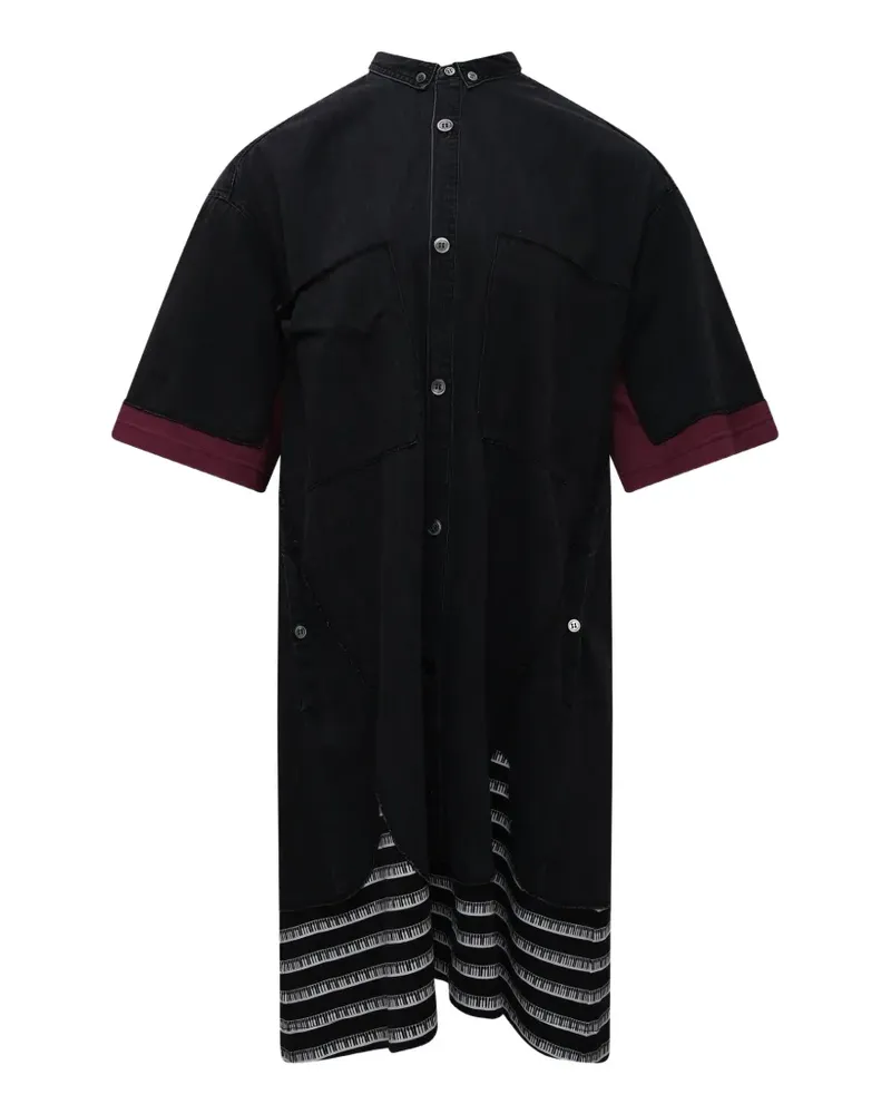 Undercover striped-hem shirt dress - Schwarz Schwarz