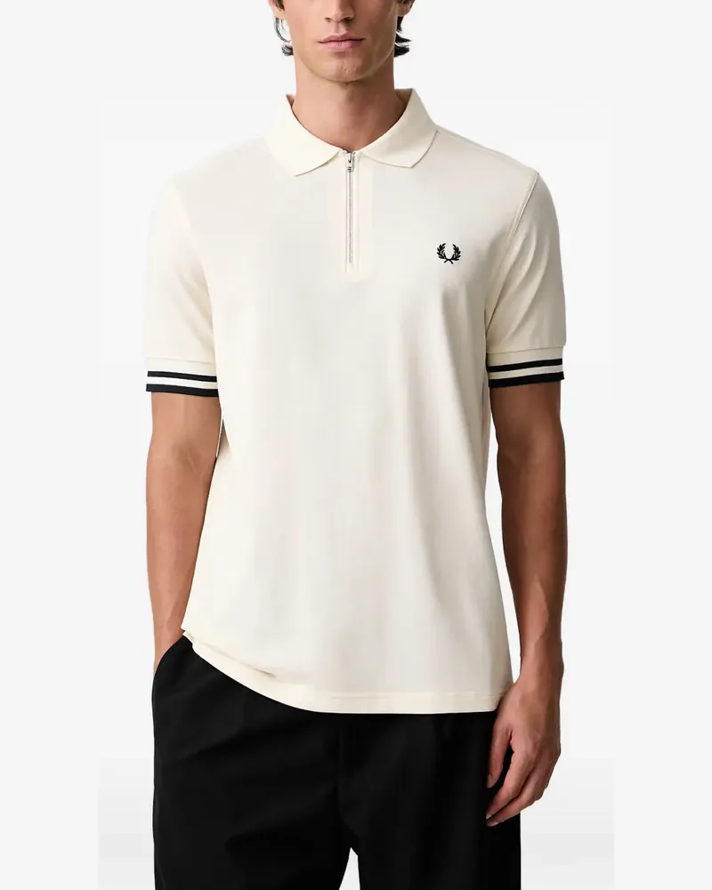 Fred Perry Poloshirt mit Reißverschlusskragen - Weiß Weiß