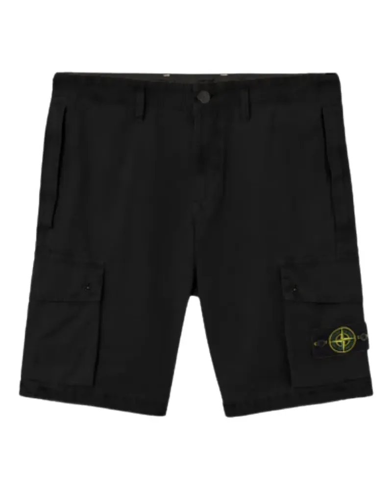 Stone Island logo-patch cargo shorts - Schwarz Schwarz