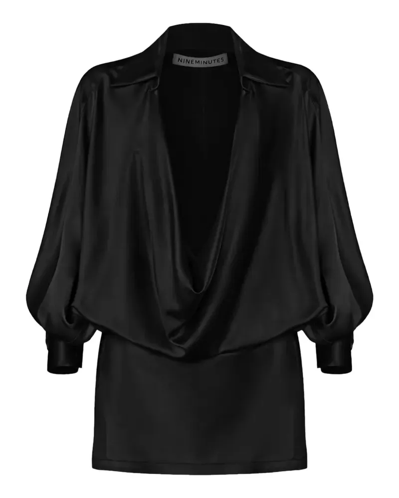 NINEMINUTES The Mona draped mini dress - Schwarz Schwarz
