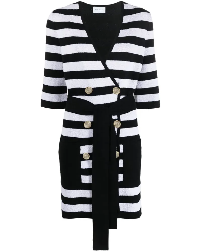 Ferragamo Gestreifter Cardigan - Schwarz Schwarz