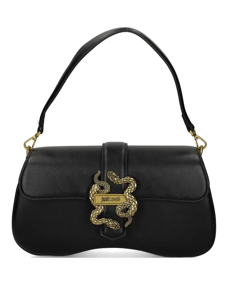 Just Cavalli Schultertasche mit Schlangendetail - Schwarz Schwarz