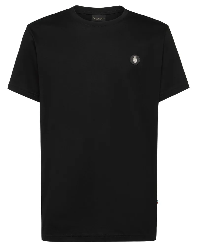 Billionaire T-Shirt mit Logo-Applikation - Schwarz Schwarz