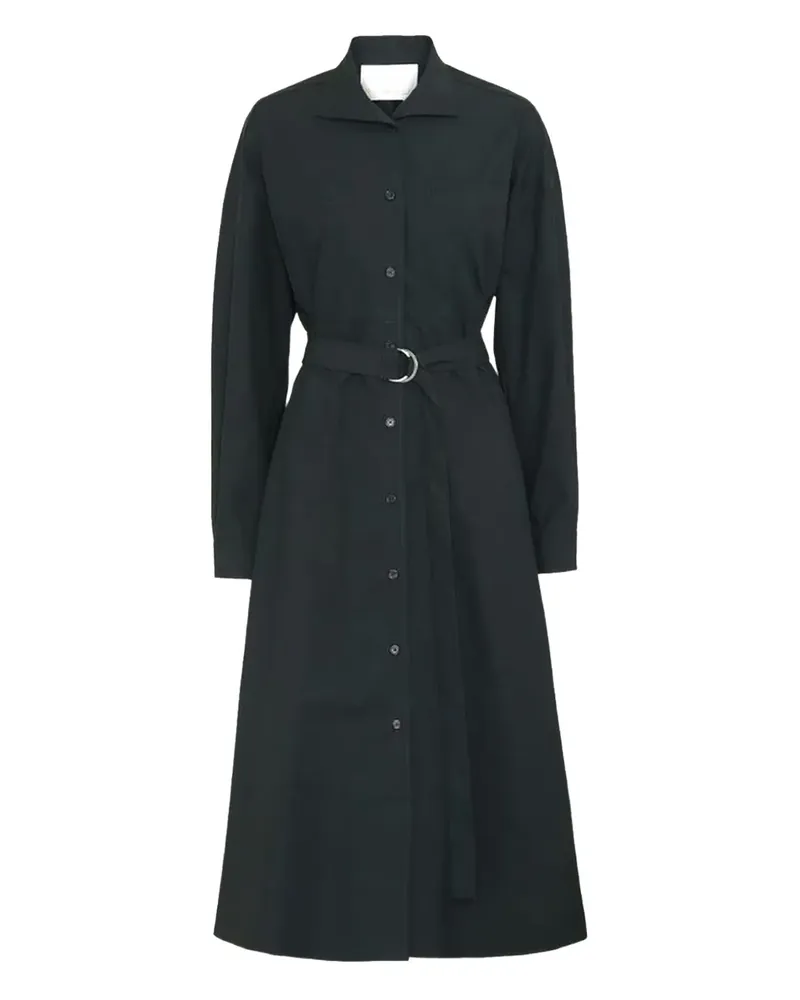 REMAIN belted long-sleeve shirt dress - Schwarz Schwarz