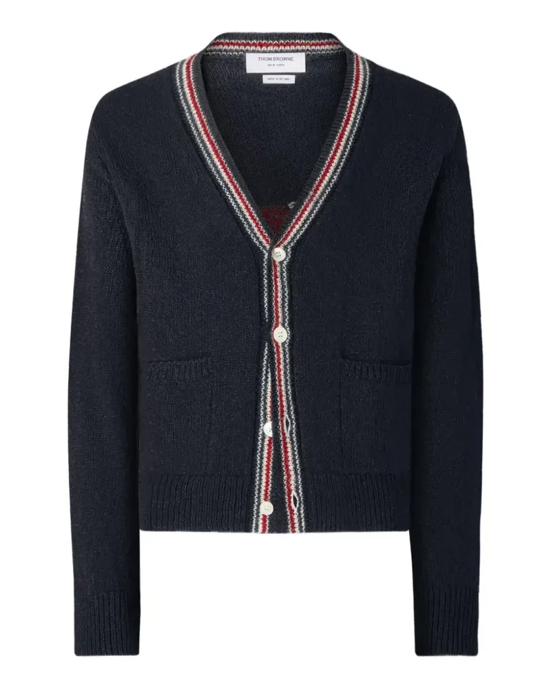 Thom Browne Hector Donegal Intarsien-Cardigan - Blau Blau