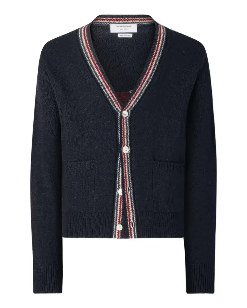 Thom Browne Hector Donegal Intarsien-Cardigan - Blau Blau