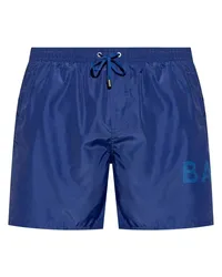 Balmain Badeshorts mit Logo-Print Blau