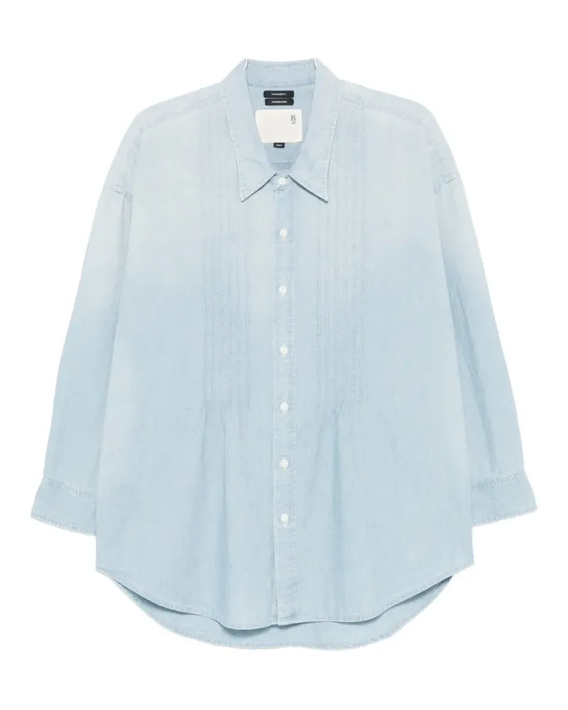 R13 pleated chambray shirt - Blau Blau