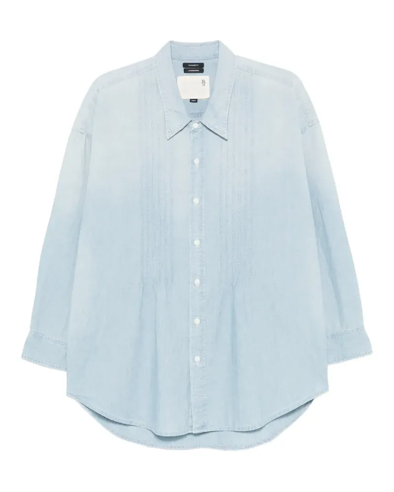 R13 pleated chambray shirt - Blau Blau