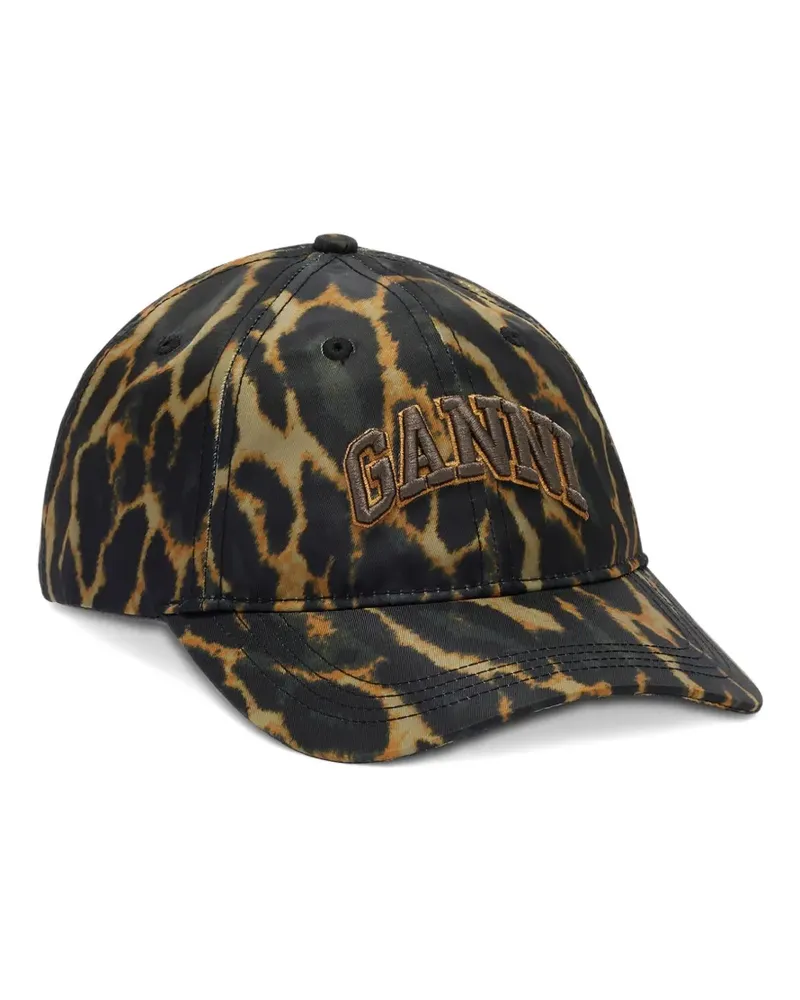 Ganni Baseballkappe mit Leoparden-Print - Schwarz Schwarz