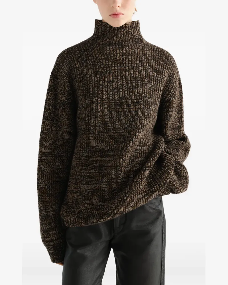 Christophe Lemaire Stehkragen-Pullover aus Yak-Alpakawolle - Braun Braun