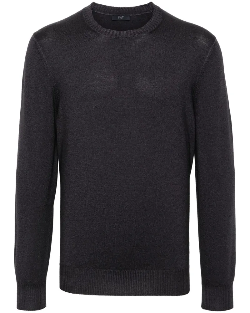 Fay Pullover mit Logo-Stickerei - Grau Grau