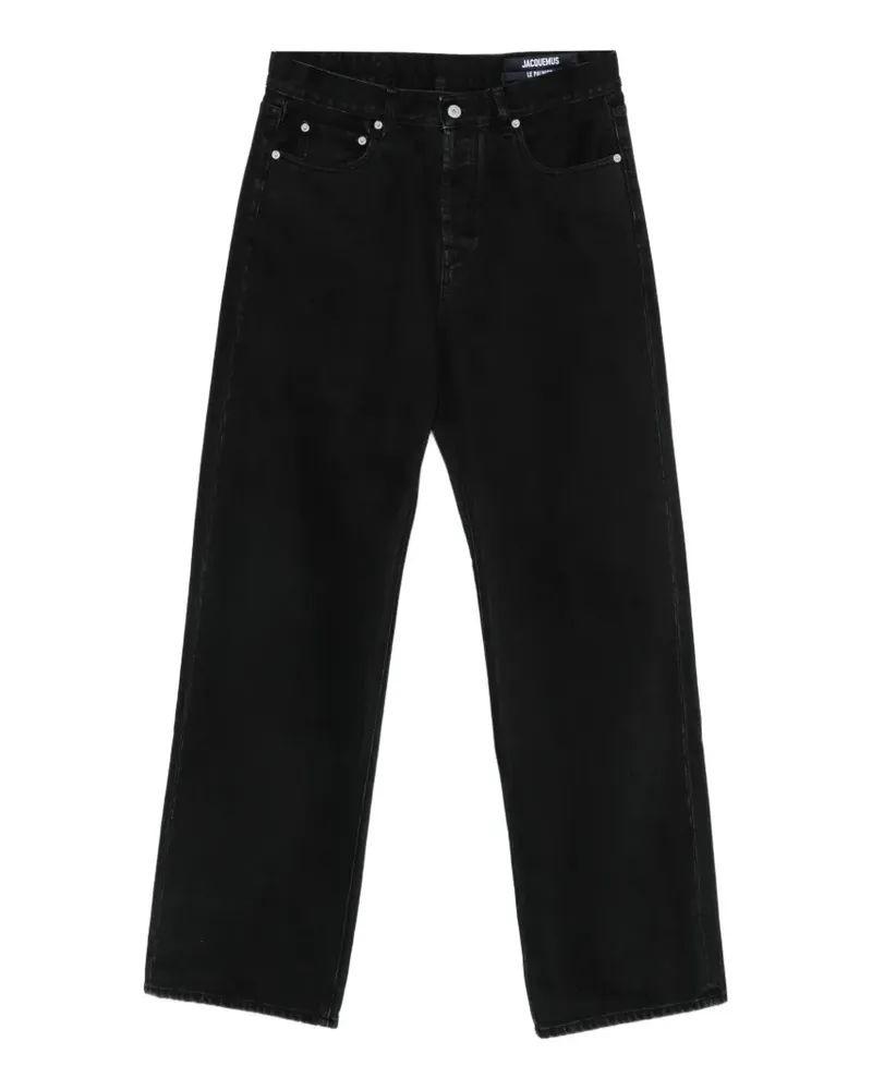 Jacquemus logo-embroidered straight-leg jeans - Schwarz Schwarz
