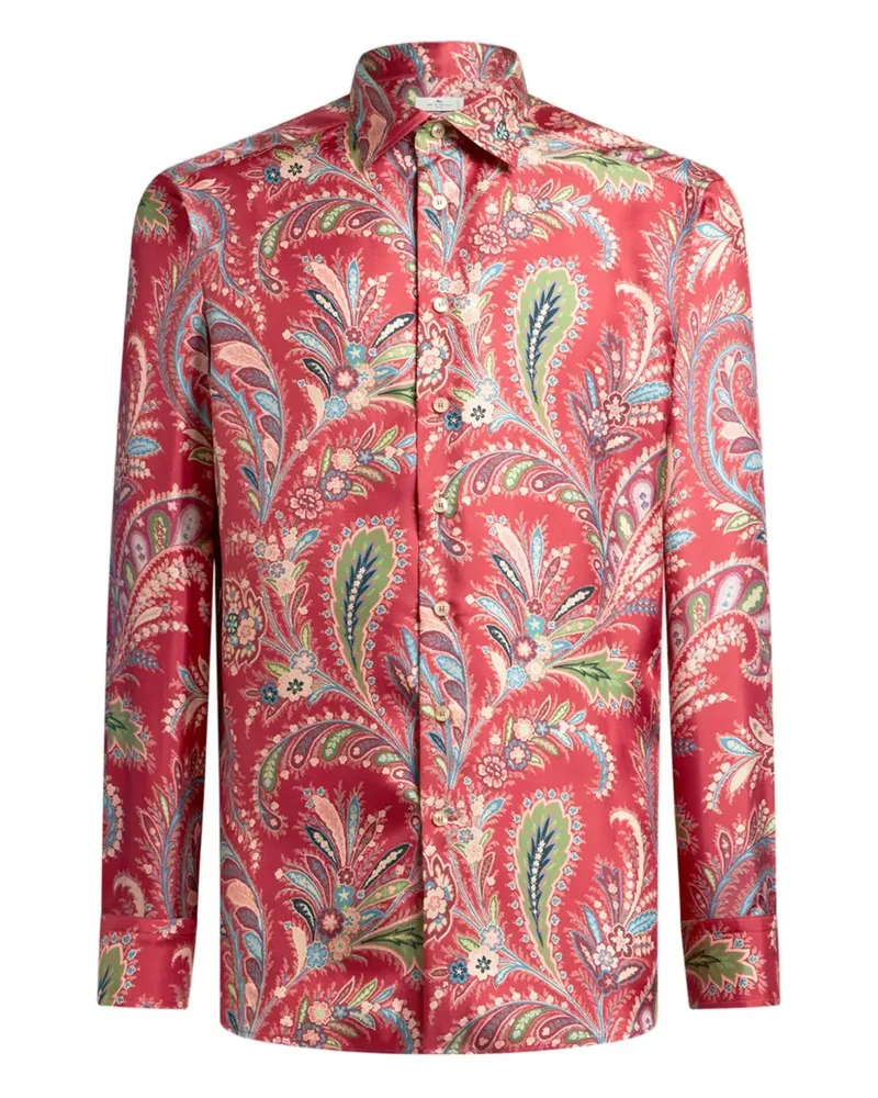 Etro Hemd aus Seide mit Paisley-Print - Rot Rot