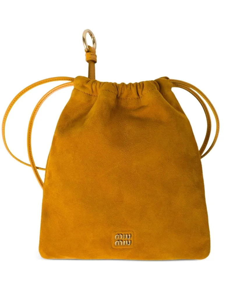 Miu Miu Clutch aus Wildleder - Gelb Gelb