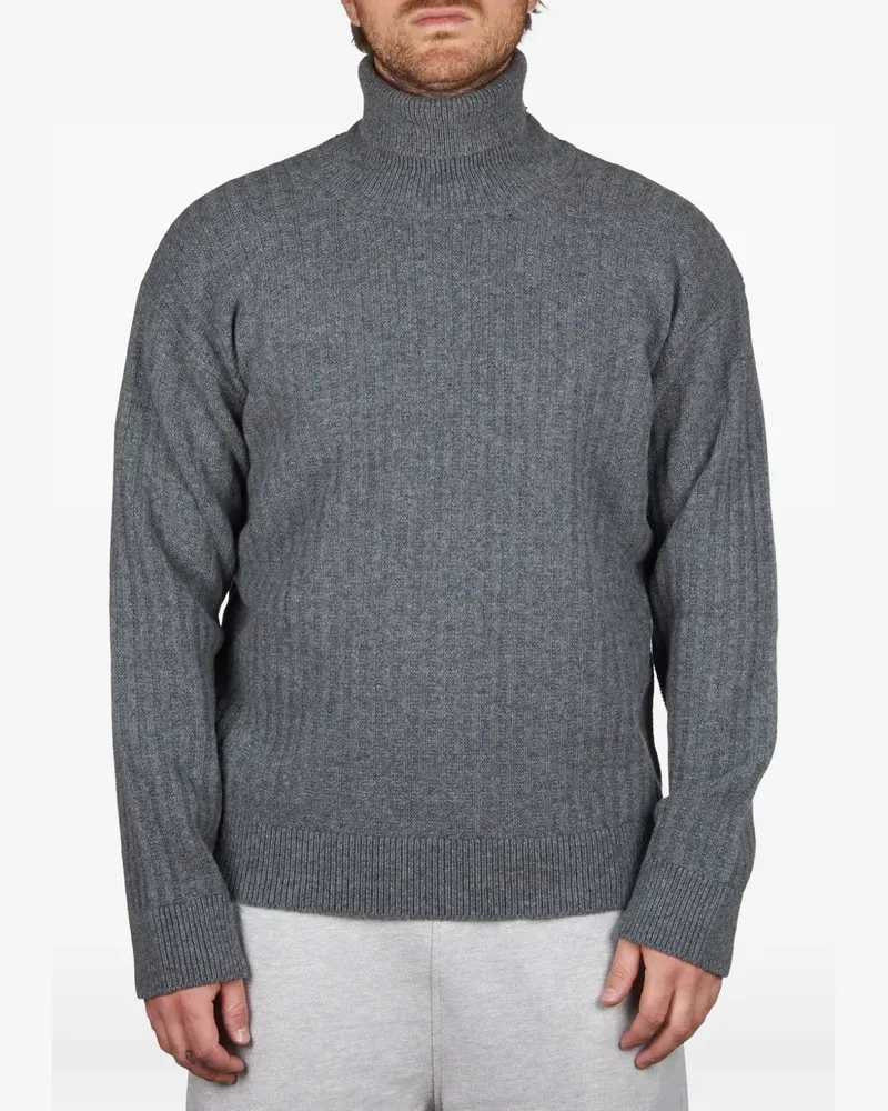 Alpha Studio ribbed roll-neck sweater - Grau Grau