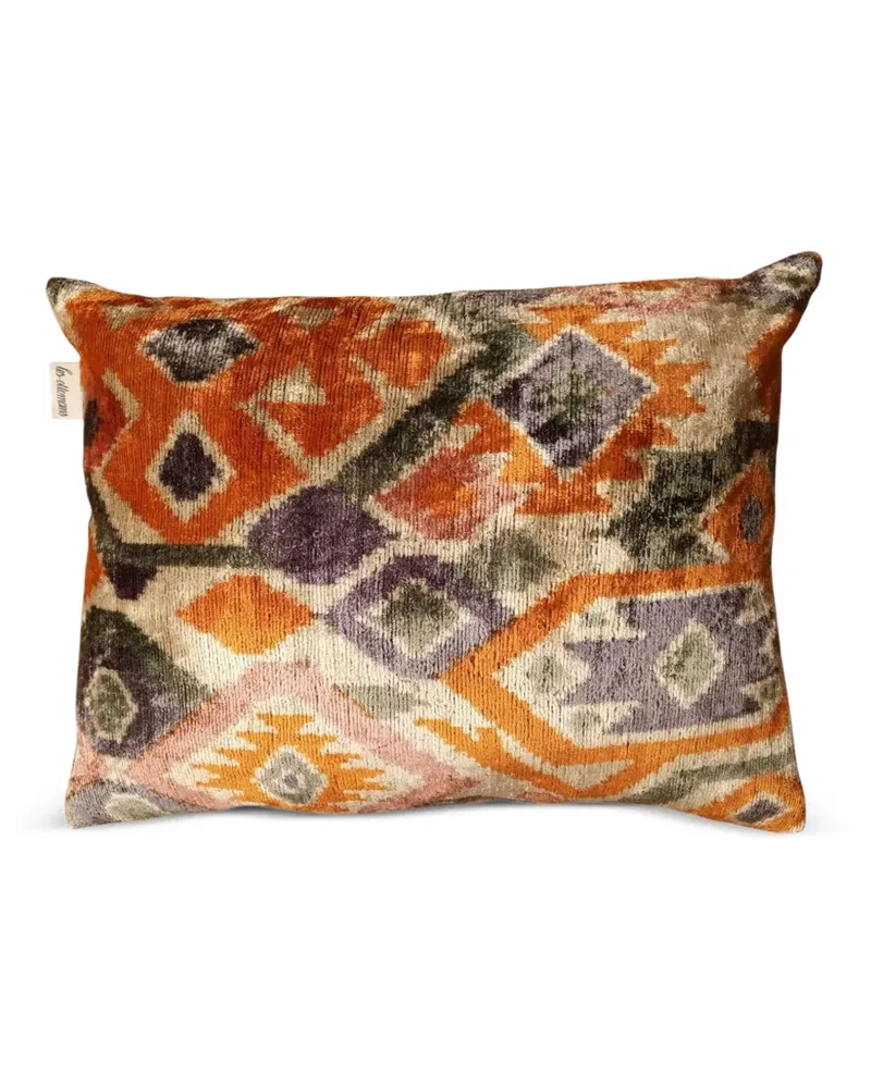 Les-Ottomans Kissen aus Seidensamt (50cm x 40cm) - Grün Grün