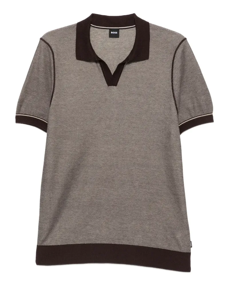 HUGO BOSS contrast-trim polo shirt - Braun Braun