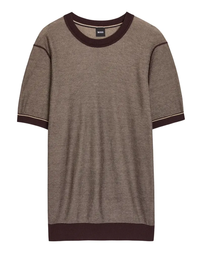 HUGO BOSS textured short-sleeve T-shirt - Nude Nude