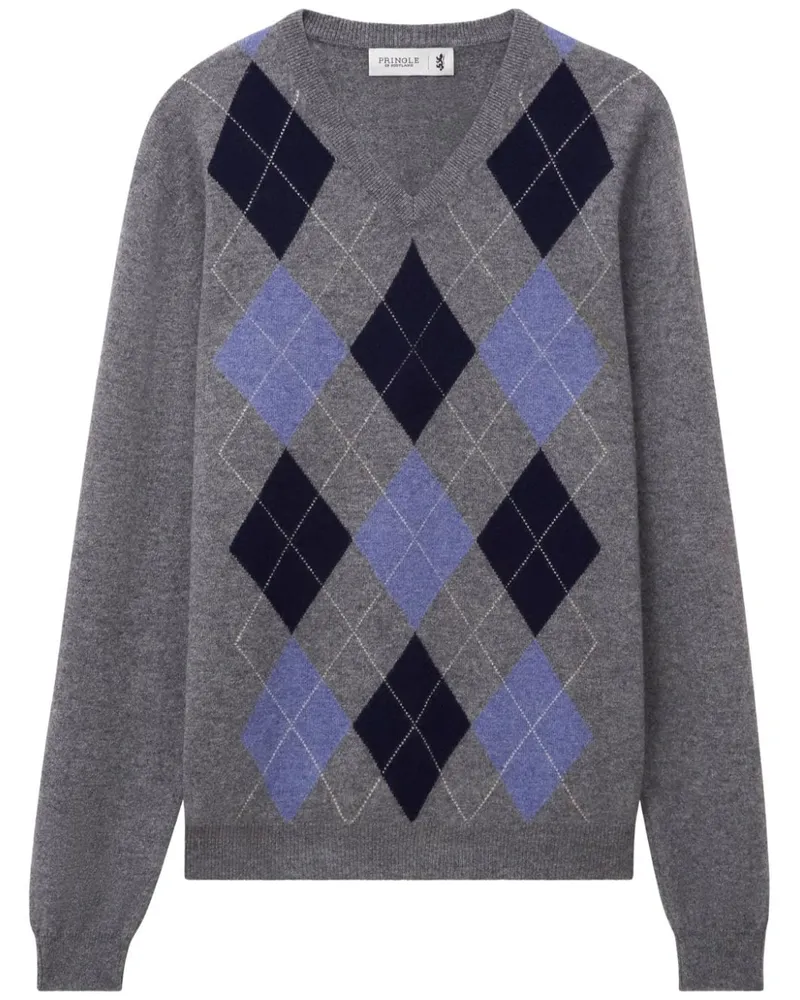 Pringle of Scotland Kaschmirpullover mit Argyle-Muster - Grau Grau