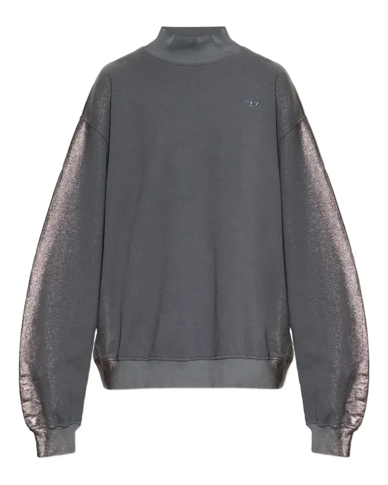 Diesel high-neck shimmering-sleeves sweater - Grau Grau