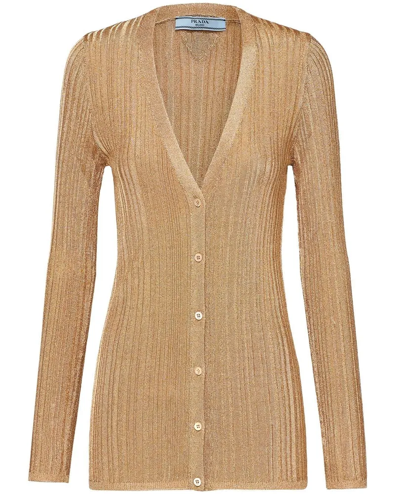 Prada Cardigan mit V-Ausschnitt - Gold Gold