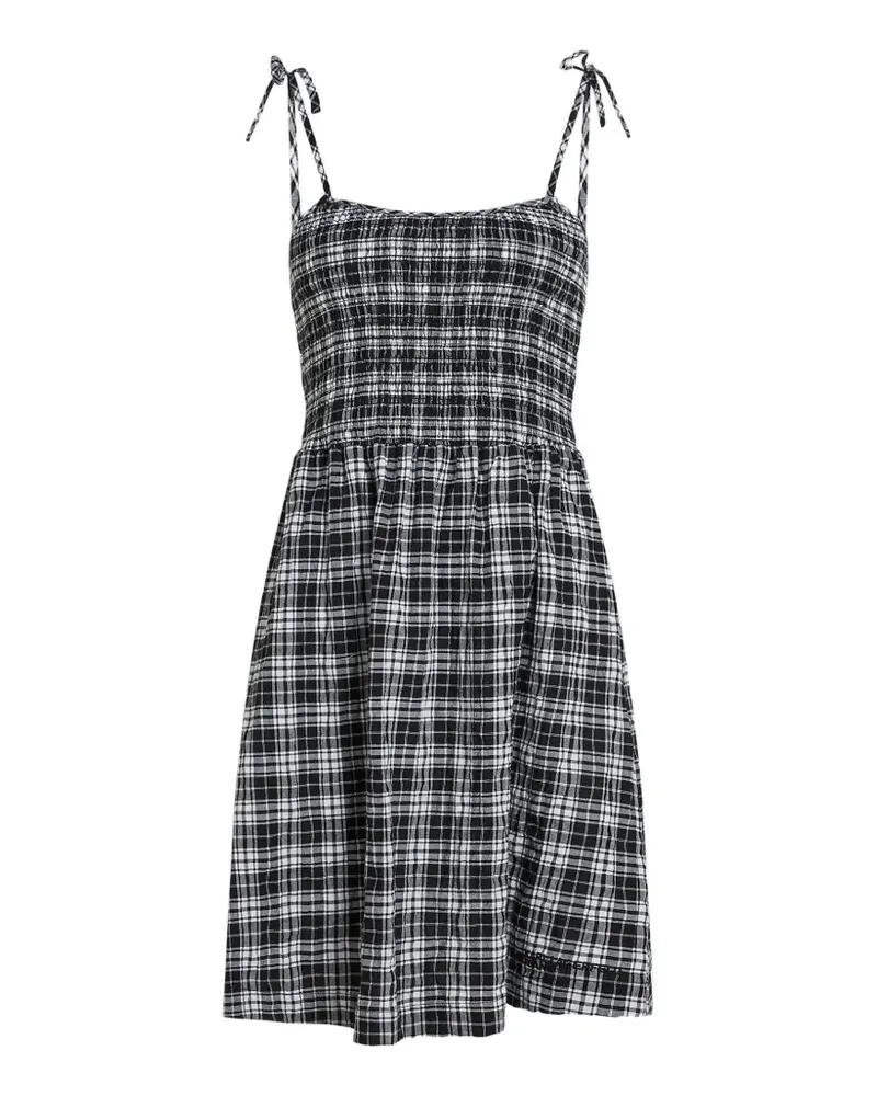 Karl Lagerfeld Kariertes Minikleid mit Riemen - Schwarz Schwarz