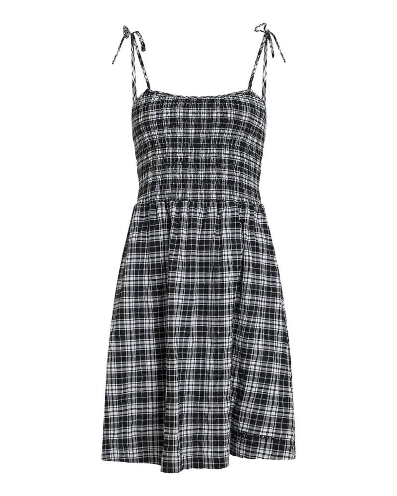Karl Lagerfeld Kariertes Minikleid mit Riemen - Schwarz Schwarz