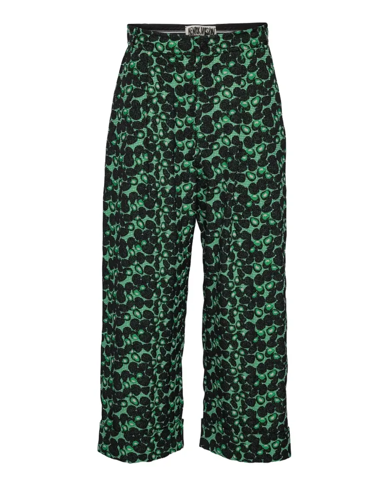 Henrik Vibskov Say Cotton Pants berry-pattern trousers - Grün Grün