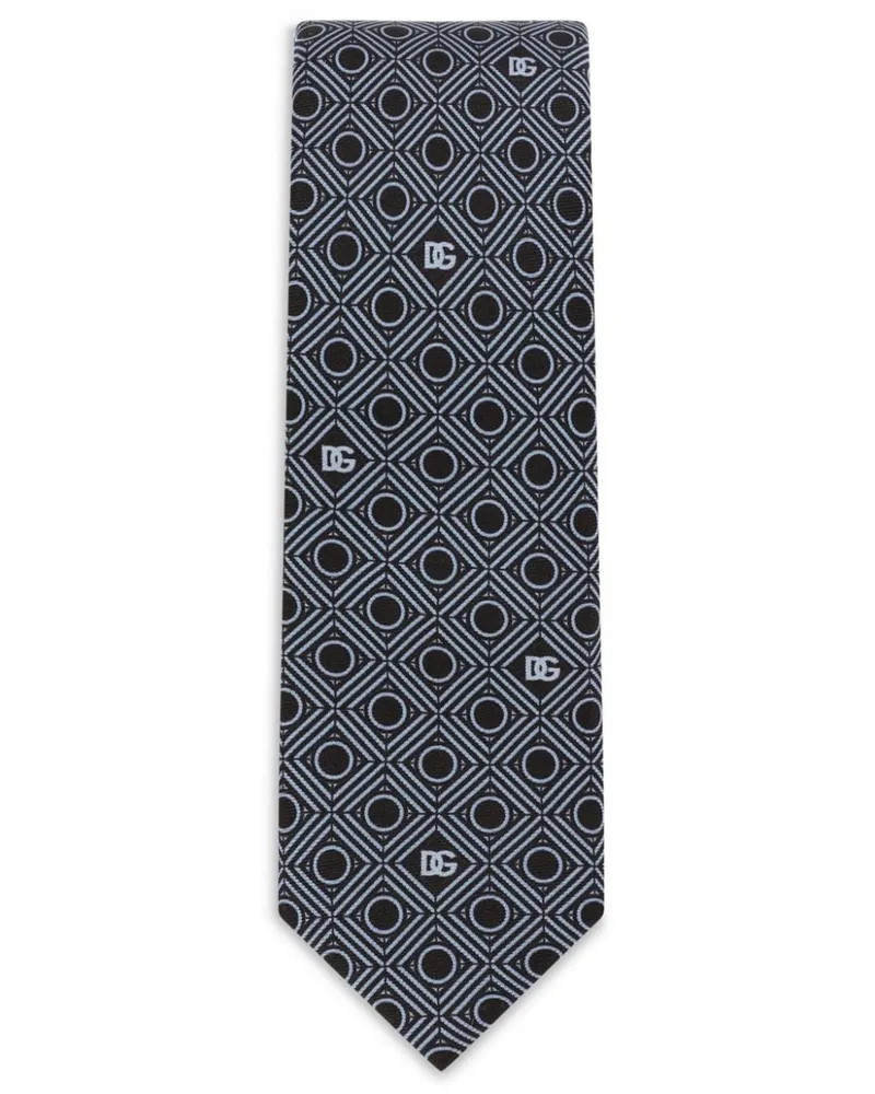 Dolce & Gabbana Seidenkrawatte mit geometrischem Print - Blau Blau