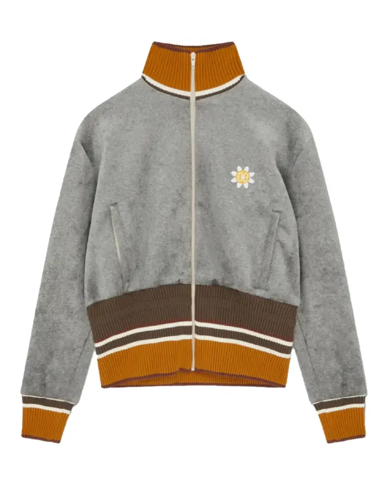 Egonlab sunflower-embroidered zip jacket - Grau Grau