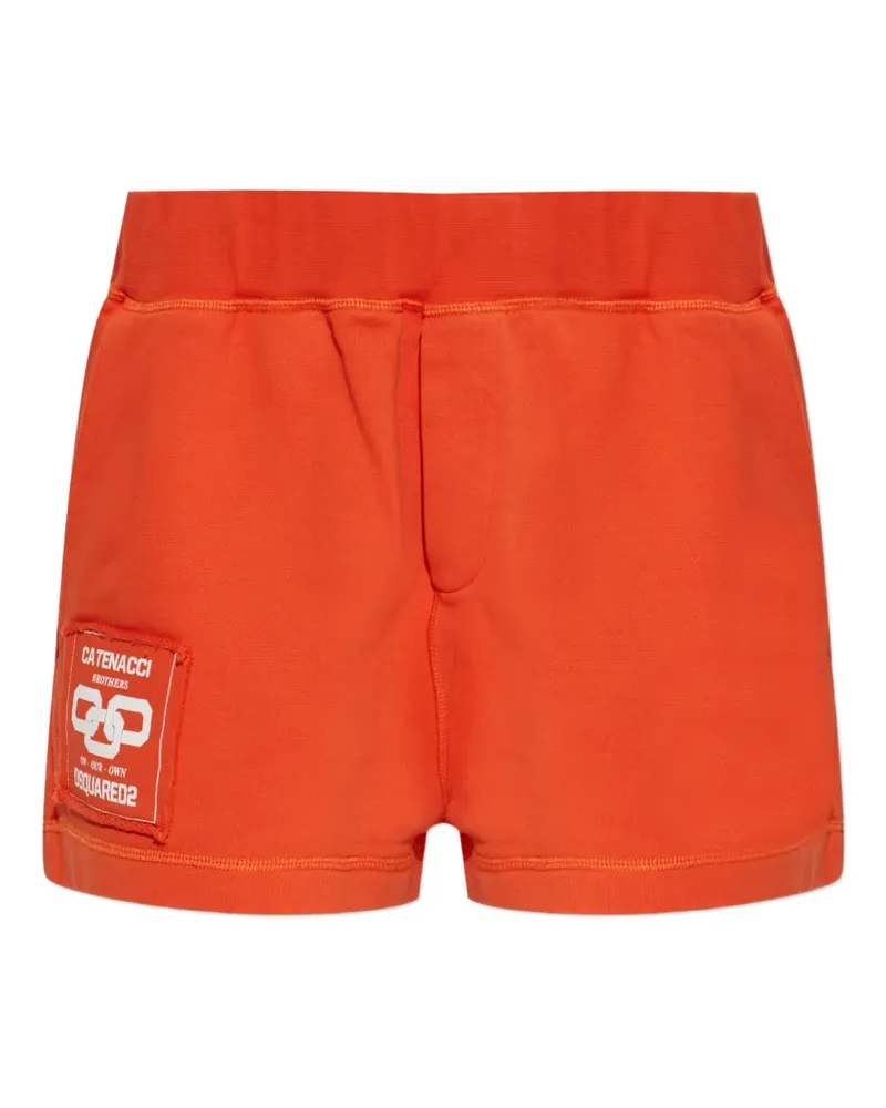 Dsquared2 Kurze Shorts mit Logo-Patch - Orange Orange