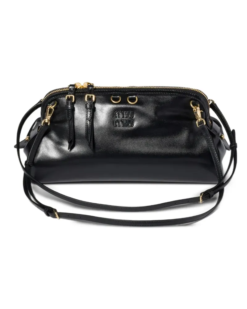 Miu Miu Caprice shiny leather clutch - Schwarz Schwarz