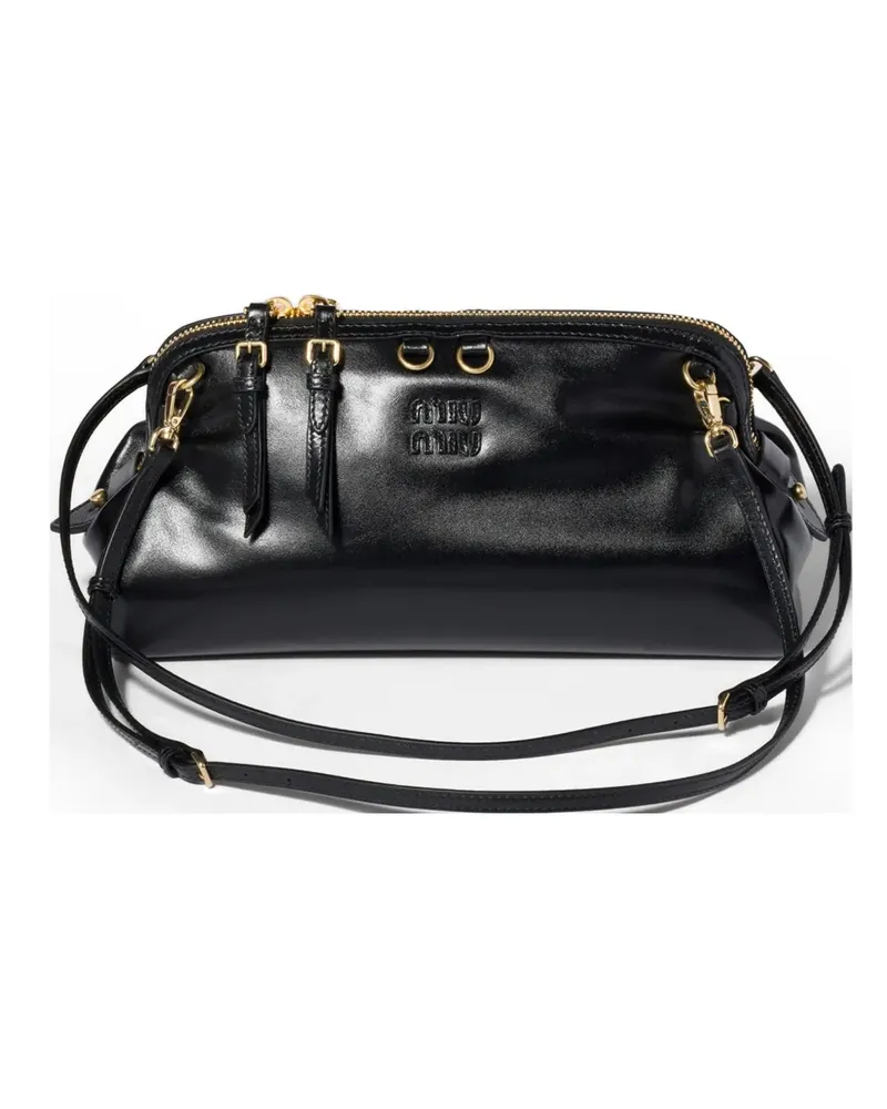 Miu Miu Caprice shiny leather clutch - Schwarz Schwarz