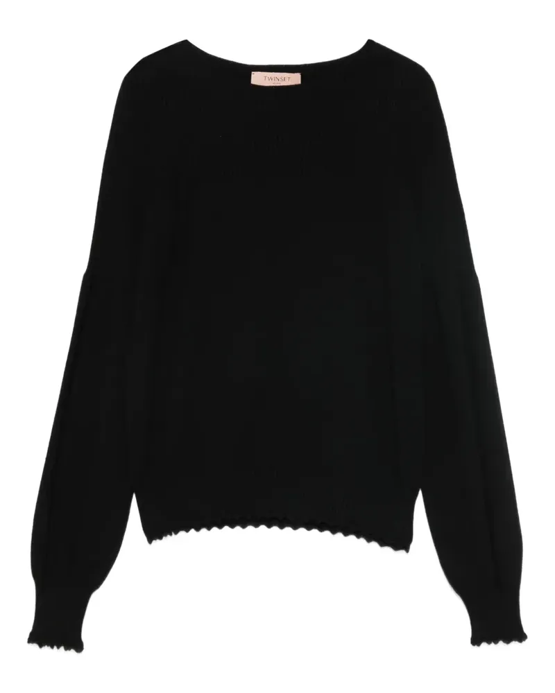Twin-Set Pullover mit U-Boot-Ausschnitt - Schwarz Schwarz