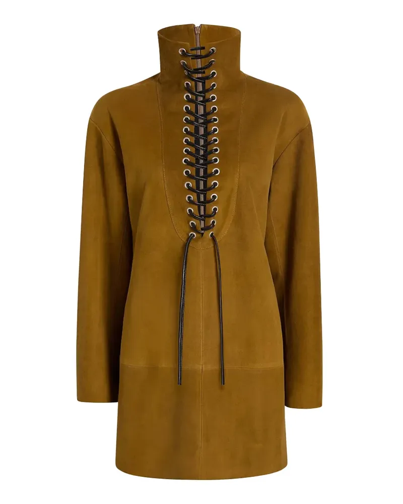 KHAITE Lee Wildleder-Kleid in Toffee - Braun Braun