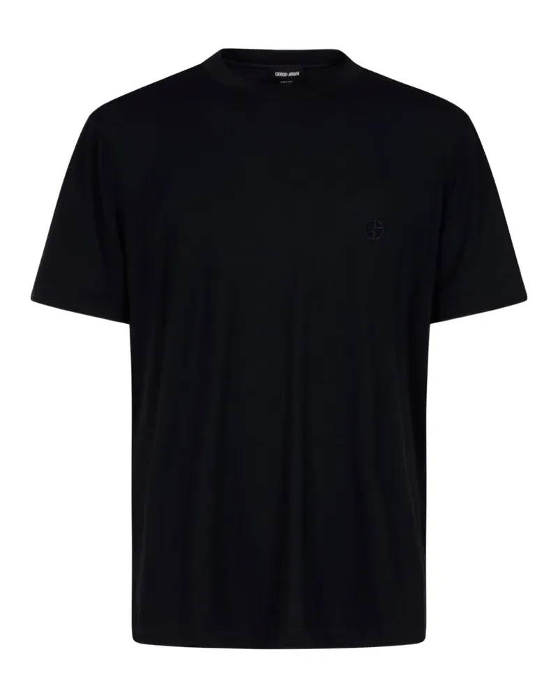 Giorgio Armani GA logo-embroidered T-shirt - Schwarz Schwarz