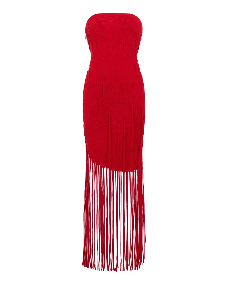Cult Gaia fringe-trim strapless dress - Rot Rot