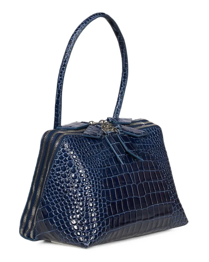 ATTICO L'Altra di Milano Tote Bag aus Leder mit Kroko-Effekt - Blau Blau