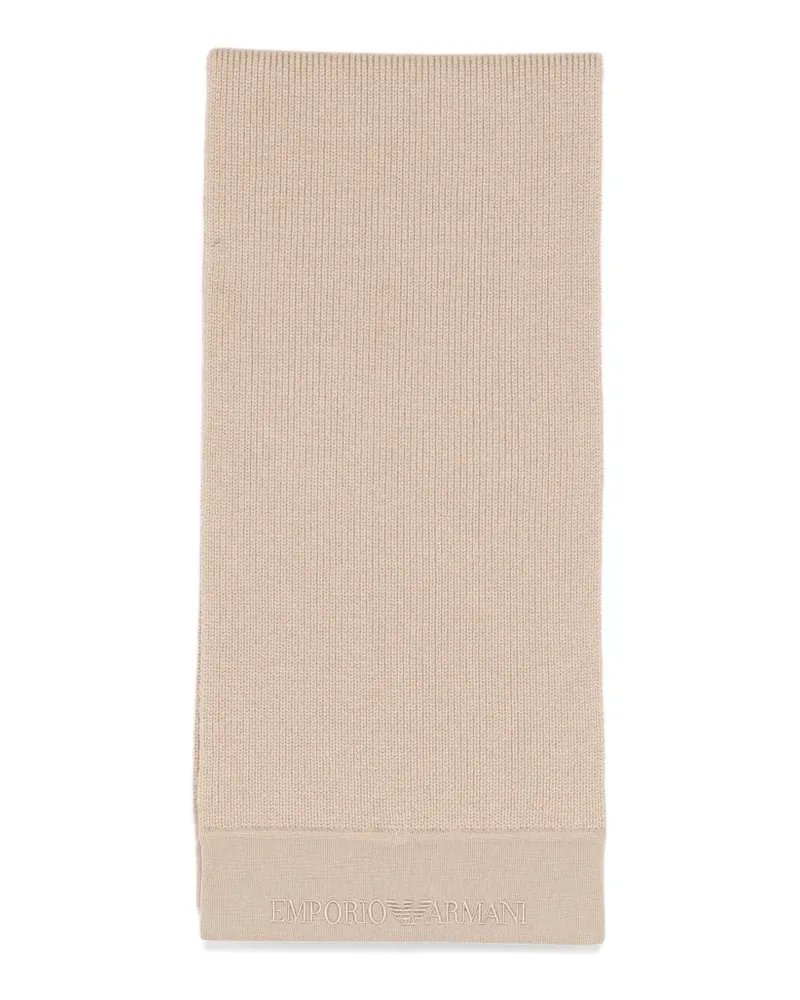 Emporio Armani Schal mit Logo-Prägung - Nude Nude