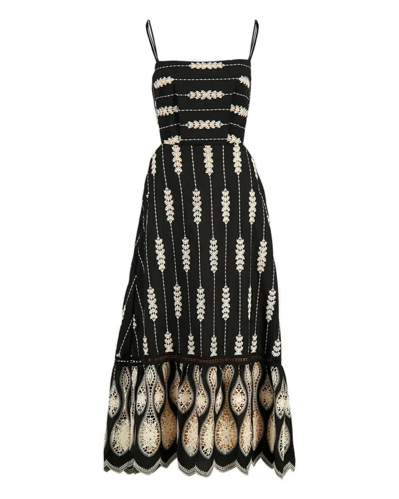 Johanna Ortiz Nostalgica midi dress - Schwarz Schwarz
