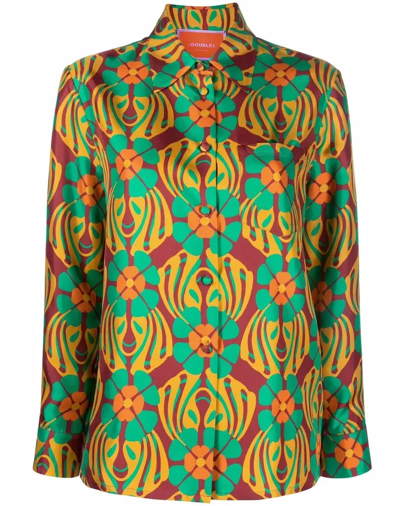 La DoubleJ Hemd mit Blumen-Print - Grün Grün