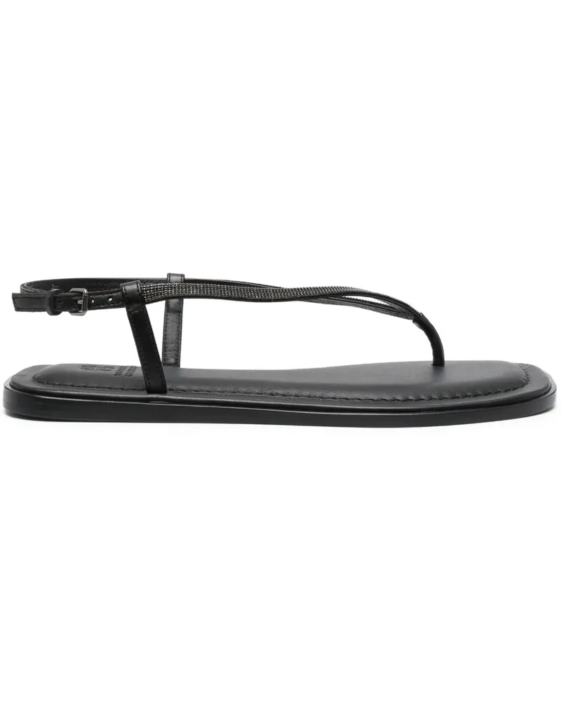 Brunello Cucinelli Flache Slingback-Sandalen - Schwarz Schwarz