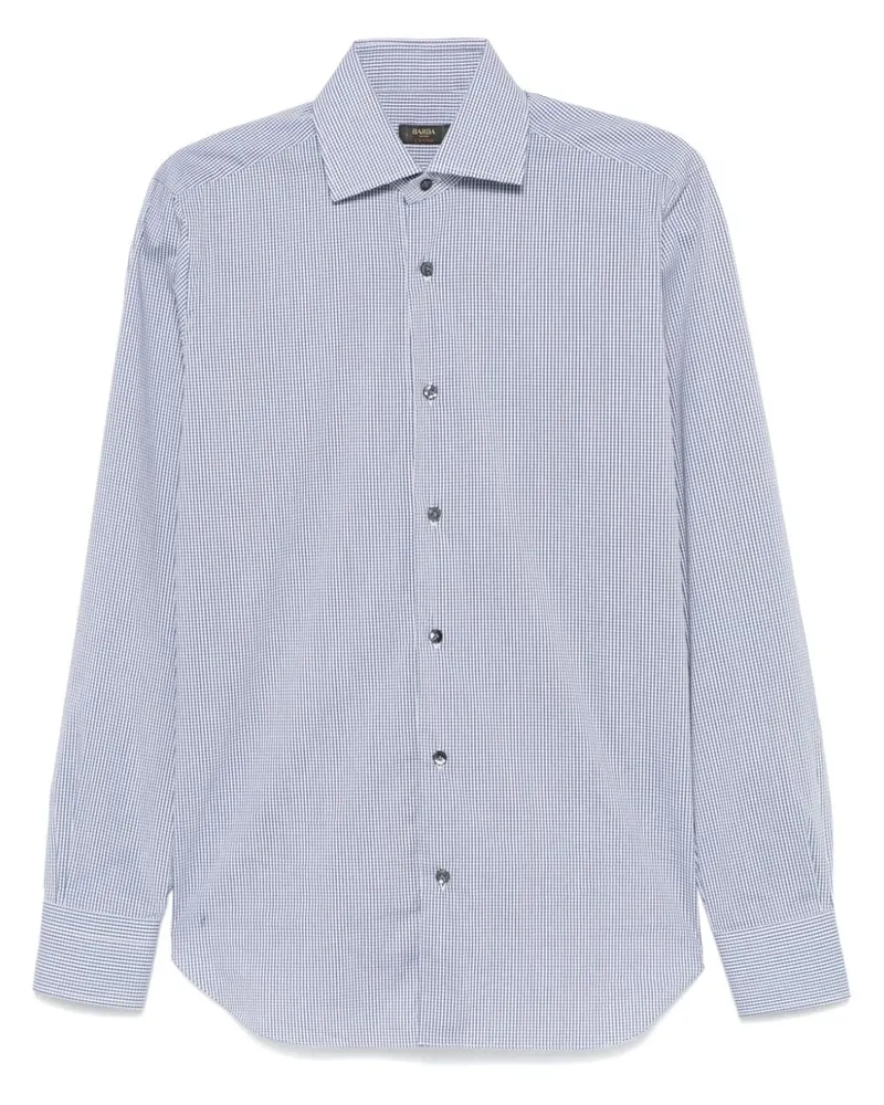 BARBA Hemd mit Mikro-Karo - Blau Blau